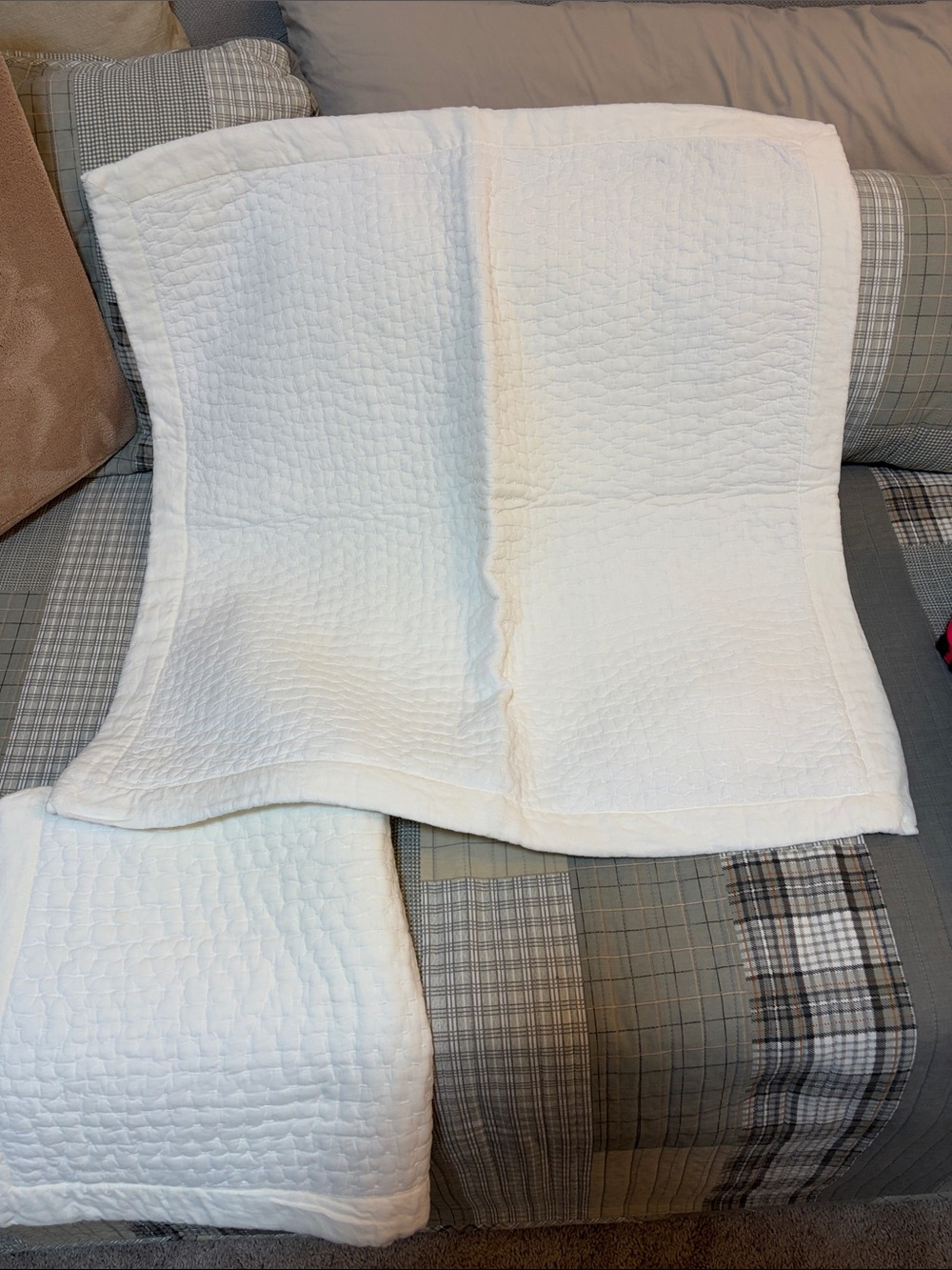White Quilted Pillow Covers- Soft Everyday Comfort Oake